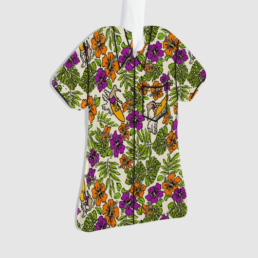 Surf Pareau Hawaiian Hibiscus Aloha Shirt Ornament (voorkant)