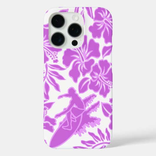 Surf Pareau Hawaiian Hibiscus Surfen Roze Case-Mate iPhone Case (Achterkant)