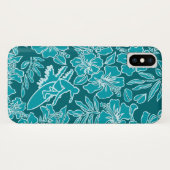 Surf Pareau Hawaiian Hibiscus Surfing Blauwgroen Case-Mate iPhone Case (Achterkant (horizontaal))
