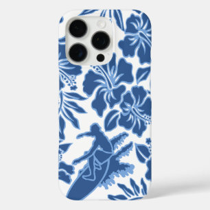 Surf Pareau Hawaiian Hibiscus Surfing Blue iPhone 16 Pro Hoesje