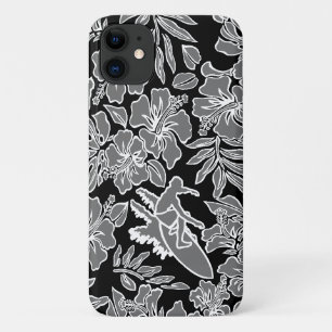Surf Pareau Hawaiian Hibiscus Surfing Grey Case-Mate iPhone Case