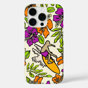 Surf Pareau Hawaiian Hibiscus Surfing Violet iPhone 16 Pro Hoesje