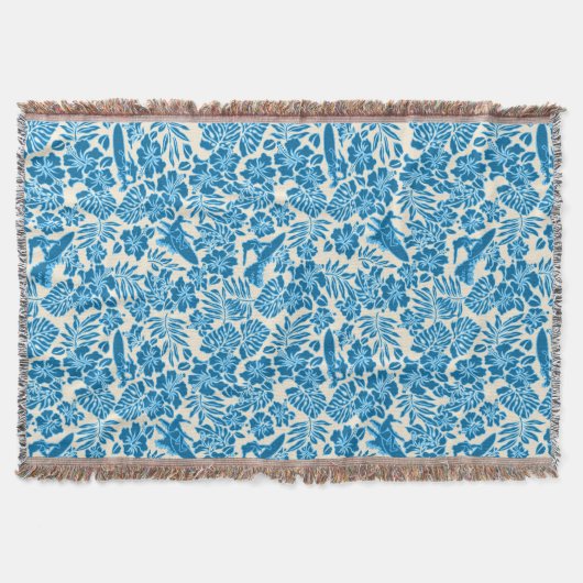 Surf Pareau Hawaiian Hibiscus Throw Blankets Deken (Voorkant)