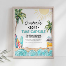 Surf Party Tijd Capsule Teken Poster