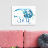 Surf penseelstijl canvas afdruk (Insitu (Woonkamer))