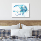 Surf penseelstijl canvas afdruk (Insitu (Slaapkamer))