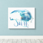 Surf penseelstijl canvas afdruk (Insitu (Houten vloer))
