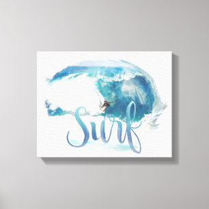 Surf penseelstijl canvas afdruk