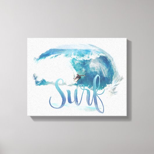 Surf penseelstijl canvas afdruk (Voorkant)