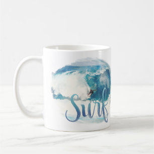 Surf penseelstijl koffiemok