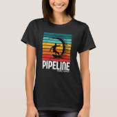 Surf Pipeline Oahu Beach  Retro Surfing T-shirt (Voorkant)