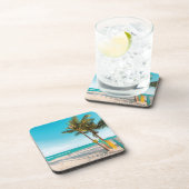 Surf planken op strandwerend kussen bier onderzetter (Rechterzijde)