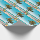 Surf planken op strandwerend kussen cadeaupapier (Hoek)