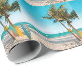 Surf planken op strandwerend kussen cadeaupapier (Rol Hoek)