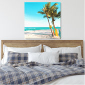Surf planken op strandwerend kussen canvas afdruk (Insitu (Slaapkamer))