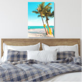 Surf planken op strandwerend kussen canvas afdruk (Insitu (Slaapkamer))