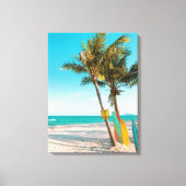 Surf planken op strandwerend kussen canvas afdruk (Voorkant)