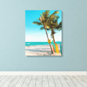 Surf planken op strandwerend kussen canvas afdruk (Insitu (Houten vloer))