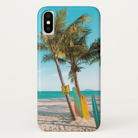 Surf planken op strandwerend kussen Case-Mate iPhone case (Achterkant)