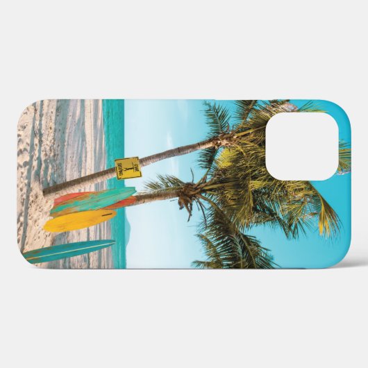 Surf planken op strandwerend kussen Case-Mate iPhone case (Achterkant (horizontaal))
