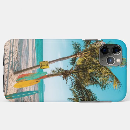 Surf planken op strandwerend kussen Case-Mate iPhone case (Achterkant (horizontaal))