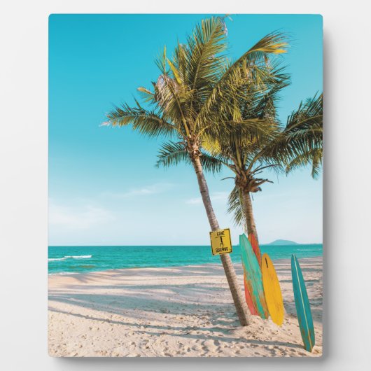 Surf planken op strandwerend kussen fotoplaat (Voorkant)