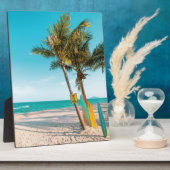 Surf planken op strandwerend kussen fotoplaat (Zijkant)