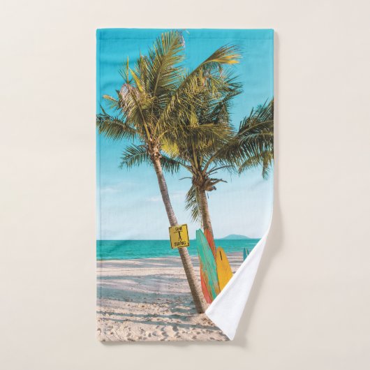 Surf planken op strandwerend kussen handdoek (Handdoek)