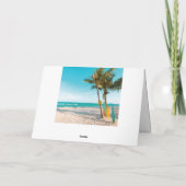 Surf planken op strandwerend kussen kaart (Achterkant)