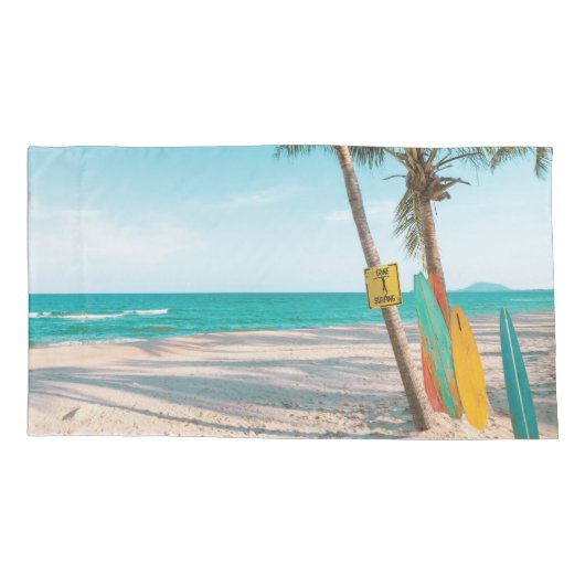 Surf planken op strandwerend kussen kussensloop (Achterkant)