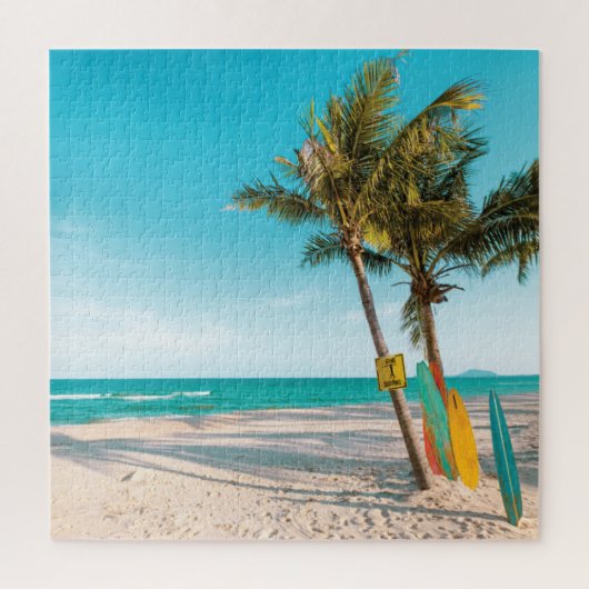 Surf planken op strandwerend kussen legpuzzel (Verticaal)