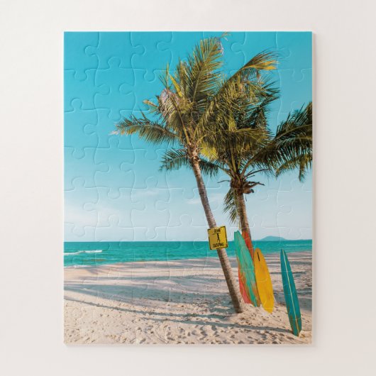 Surf planken op strandwerend kussen legpuzzel (Verticaal)