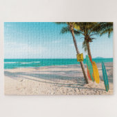 Surf planken op strandwerend kussen legpuzzel (Horizontaal)
