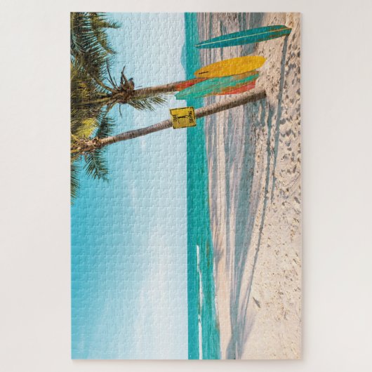 Surf planken op strandwerend kussen legpuzzel (Verticaal)