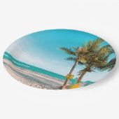 Surf planken op strandwerend kussen papieren bordje (Gekanteld)