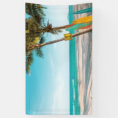 Surf planken op strandwerend kussen spandoek (Verticaal)