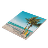 Surf planken op strandwerend kussen tegeltje (Zijkant)