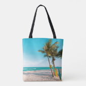 Surf planken op strandwerend kussen tote bag (Achterkant)
