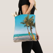 Surf planken op strandwerend kussen tote bag (Dichtbij)
