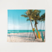 Surf planken op strandwerend kussen wandkleed (Voorkant (horizontaal))