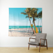 Surf planken op strandwerend kussen wandkleed (In Situ (horizontaal))