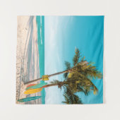 Surf planken op strandwerend kussen wandkleed (Voorkant (horizontaal))