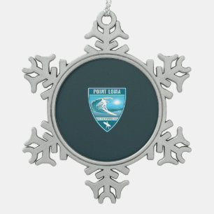 Surf Point Loma California Tin Sneeuwvlok Ornament