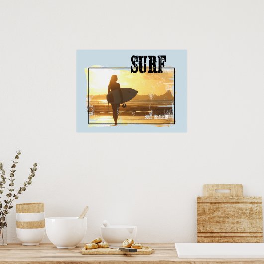 Surf Poster Surfer Girl (Keuken)