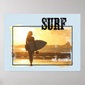 Surf Poster Surfer Girl (Voorkant)