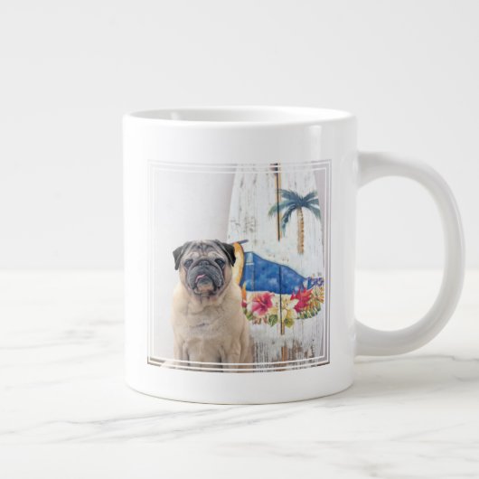 Surf Pug Grote Koffiekop (Rechts)