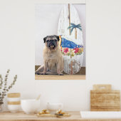 Surf Pug Poster (Keuken)