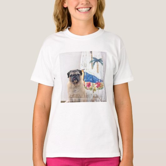 Surf Pug T-shirt (Voorkant)