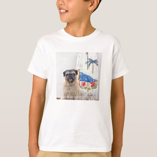 Surf Pug T-shirt (Voorkant)