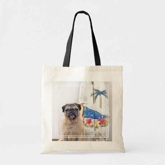 Surf Pug Tote Bag (Voorkant)